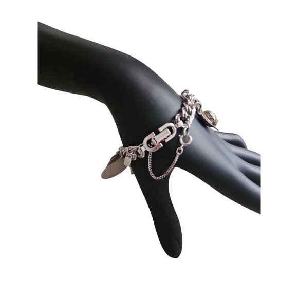 Vintage Monet Charm Bracelet With 11 Charms 800  Sterling 925 Silver 7" Marked - Picture 5 of 16